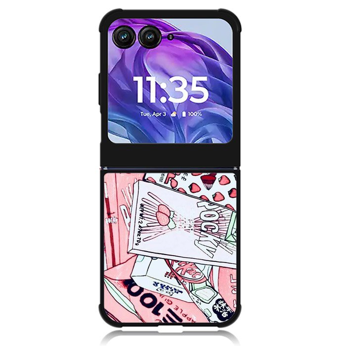 Japanese Pink Motorola Moto Razr 2024 , Moto Razr 50 Case