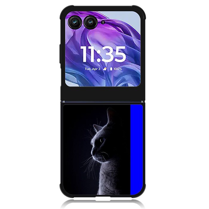 Cat Black White Motorola Moto Razr 2024 , Moto Razr 50 Case