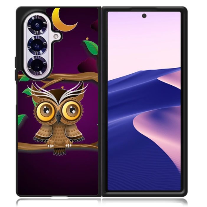 The Owl Purple Midnight Samsung Galaxy Z Fold 7 5G Case BC0098