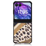 Leopard Gold Motorola Moto Razr 2024 , Moto Razr 50 Case
