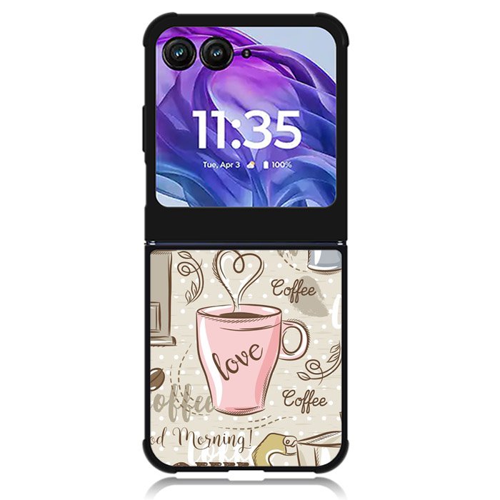 Coffee Wallpaper Cute Motorola Moto Razr 2024 , Moto Razr 50 Case
