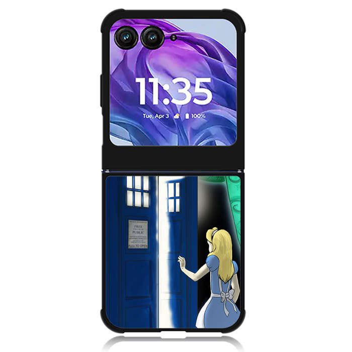 Alice Wonderland On Tardis Motorola Moto Razr 2024 , Moto Razr 50 Case