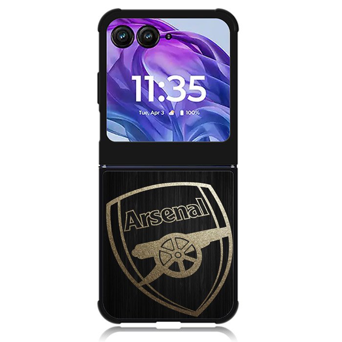 Arsenal Logo Gold 1st Motorola Moto Razr 2024 , Moto Razr 50 Case