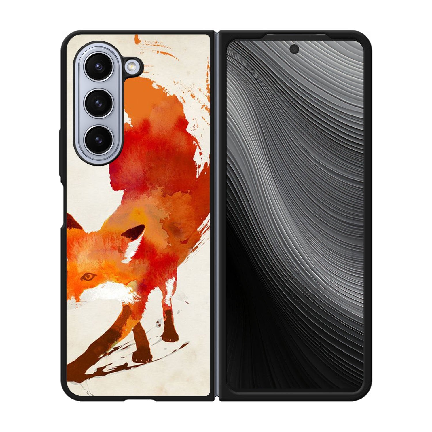 Watercolor art orange red fox animal Case Samsung Galaxy z Fold 5 5G BC1052