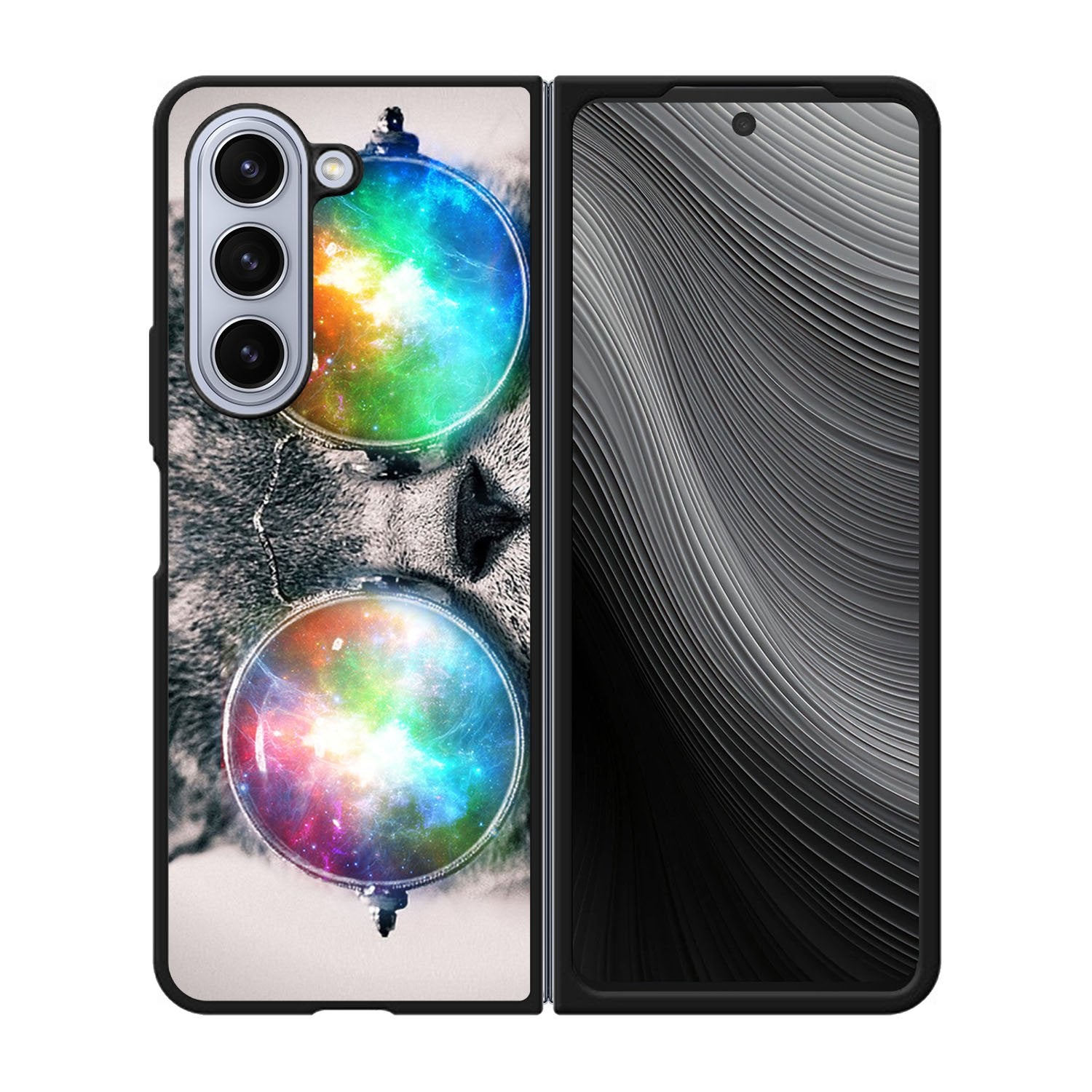 space cat glasses Case Samsung Galaxy z Fold 5 5G BC1166