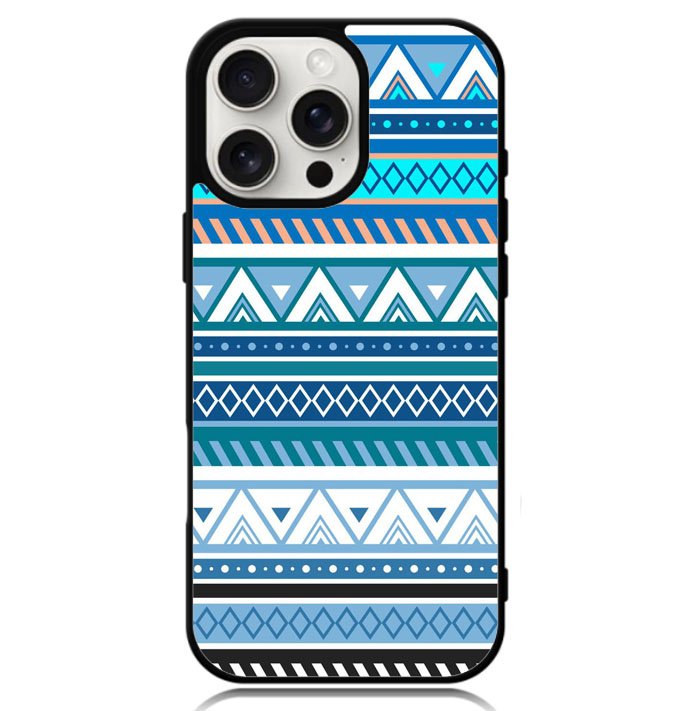 Aztec Pattern Blue Z3811 iPhone 16 Pro Max Case