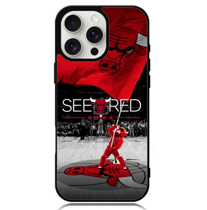 See Red Chicago Bulls Flag Playoff Z4832 iPhone 16 Pro Max Case