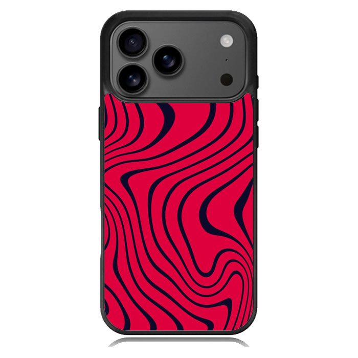 Pewdiepie red and black wavy iPhone 17 Pro Case BC1021