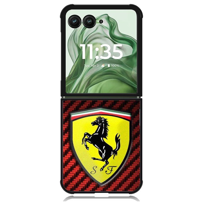ferrari Logo Z4554 Motorola Moto Razr+ Plus 2024/2025 Case, Motorola Razr 50 Ultra/50s Ultra Case