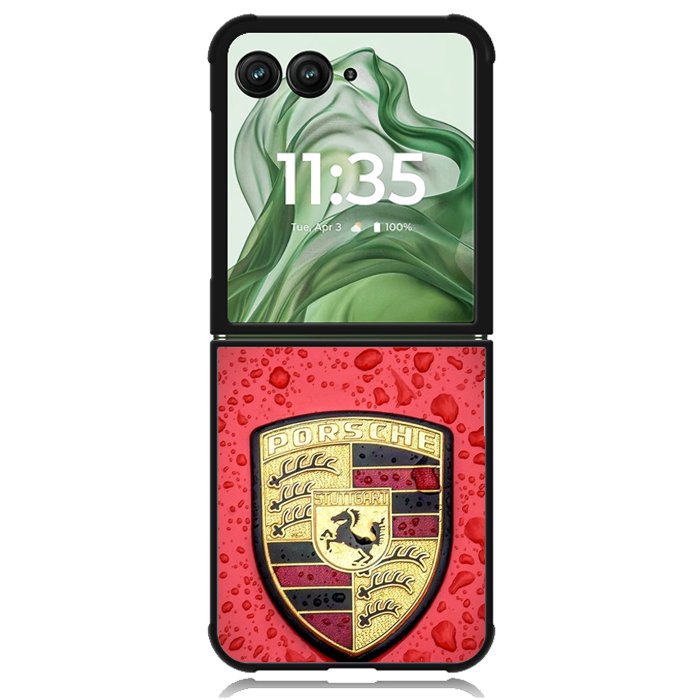 Porsche Car Logo Z4907 Motorola Moto Razr+ Plus 2024/2025 Case, Motorola Razr 50 Ultra/50s Ultra Case