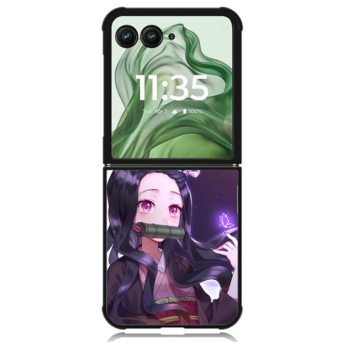 nezuko kimetsu no yaiba Z5064 Motorola Moto Razr+ Plus 2024/2025 Case, Motorola Razr 50 Ultra/50s Ultra Case