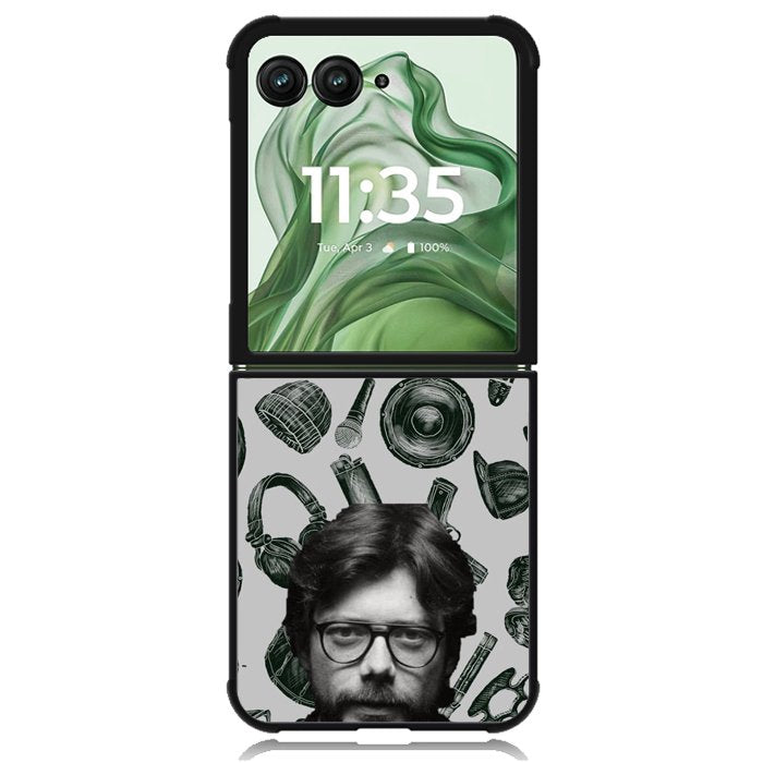 la casa de papel professor Z5073 Motorola Moto Razr+ Plus 2024/2025 Case, Motorola Razr 50 Ultra/50s Ultra Case