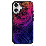 Neon Rainbow swirls Z8073 iPhone 16 Case