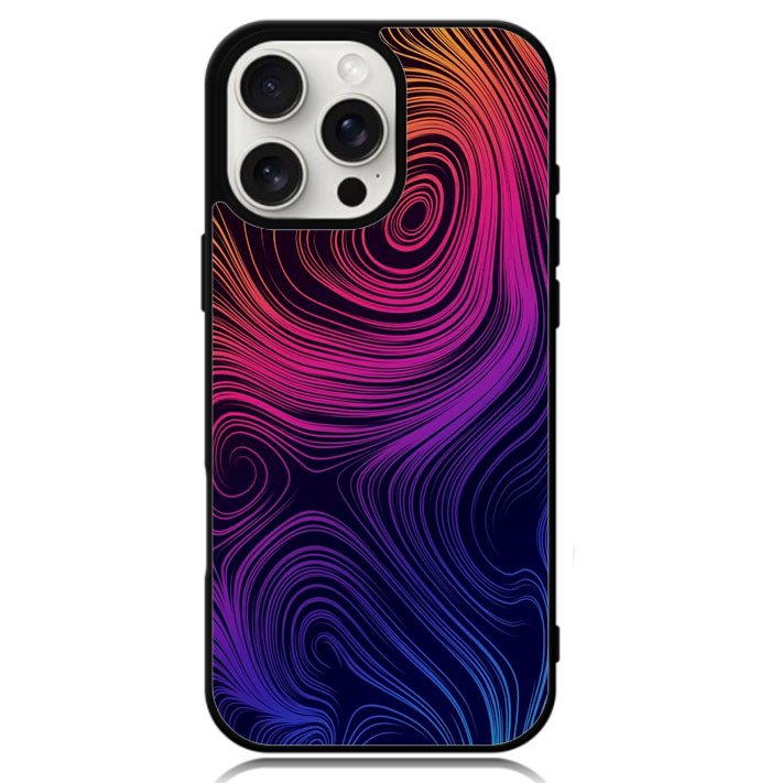 Neon Rainbow swirls Z8073 iPhone 16 Pro Case