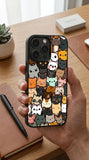 Funny Cartoon Cats Protective Case Compatible with iPhone, Samsung & Google Pixel FW0234