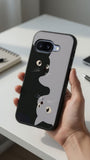 Minimalist Yin Yang Cats Protective Case Compatible with iPhone, Samsung & Google Pixel FW0243
