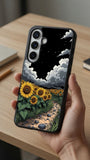 Moonlit Sunflower Field Protective Case Compatible with iPhone, Samsung & Google Pixel FW0246