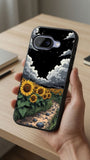Moonlit Sunflower Field Protective Case Compatible with iPhone, Samsung & Google Pixel FW0246
