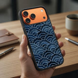 Electric Blue Swirls Protective Case Compatible with iPhone, Samsung & Google Pixel FW0267