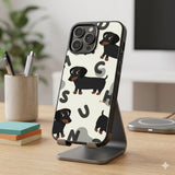 Playful Dachshund Pattern Protective Case Compatible with iPhone, Samsung & Google Pixel FW0276