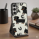 Playful Dachshund Pattern Protective Case Compatible with iPhone, Samsung & Google Pixel FW0276