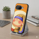 Cute Pearl Earring Girl Protective Case Compatible with iPhone, Samsung & Google Pixel FW0279