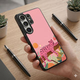 Pink Leopard Jungle Protective Case Compatible with iPhone, Samsung & Google Pixel FW0281