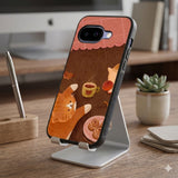 Cozy Tea Time Cat Protective Case Compatible with iPhone, Samsung & Google Pixel FW0284