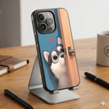 Curious Husky Puppy Protective Case Compatible with iPhone, Samsung & Google Pixel FW0285