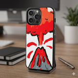 Red Volcano Eruption Protective Case Compatible with iPhone, Samsung & Google Pixel FW0292
