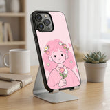 Pink Flower Girl Protective Case Compatible with iPhone, Samsung & Google Pixel FW0294