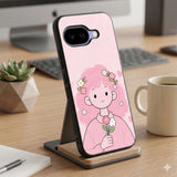 Pink Flower Girl Protective Case Compatible with iPhone, Samsung & Google Pixel FW0294
