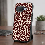 Organic Brown Pattern Protective Case Compatible with iPhone, Samsung & Google Pixel FW0295