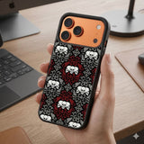 Gothic Damask Skull Protective Case Compatible with iPhone, Samsung & Google Pixel FW0301