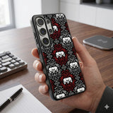 Gothic Damask Skull Protective Case Compatible with iPhone, Samsung & Google Pixel FW0301