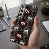 Gothic Damask Skull Protective Case Compatible with iPhone, Samsung & Google Pixel FW0301