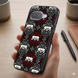 Gothic Damask Skull Protective Case Compatible with iPhone, Samsung & Google Pixel FW0301