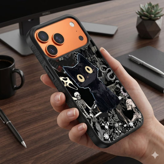 Gothic Void Cat Protective Case Compatible with iPhone, Samsung & Google Pixel FW0305