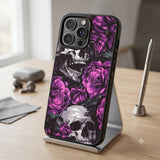 Purple Roses & Skulls Protective Case Compatible with iPhone, Samsung & Google Pixel FW0310