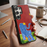 Blue Tiger Glow Protective Case Compatible with iPhone, Samsung & Google Pixel FW0319