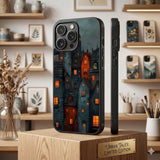 Whimsical Or Fantasy Night Village Protective Case Compatible with iPhone, Samsung & Google Pixel FX0211