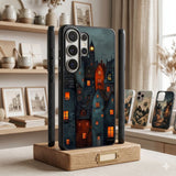 Whimsical Or Fantasy Night Village Protective Case Compatible with iPhone, Samsung & Google Pixel FX0211