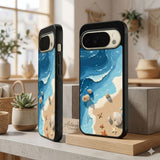 Vibrant Blue Ocean Waves Protective Case Compatible with iPhone, Samsung & Google Pixel FX0216