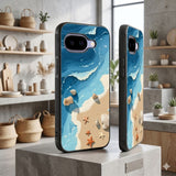 Vibrant Blue Ocean Waves Protective Case Compatible with iPhone, Samsung & Google Pixel FX0216