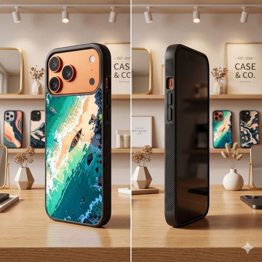 Serene Tropical Coastline Protective Case Compatible with iPhone, Samsung & Google Pixel FX0221