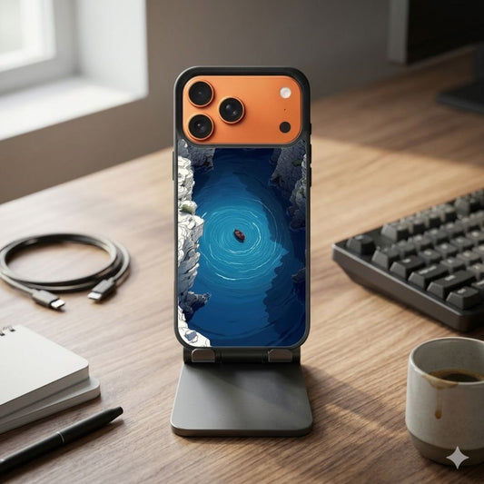 View Of A Small Boat Floating Protective Case Compatible with iPhone, Samsung & Google Pixel FX0226