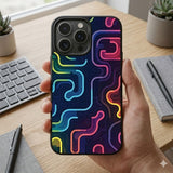 Abstract Neon Lines And Shapes Protective Case Compatible with iPhone, Samsung & Google Pixel FX0230