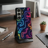 Abstract Neon Lines And Shapes Protective Case Compatible with iPhone, Samsung & Google Pixel FX0230