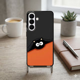 Peeking Black Cat Protective Case Compatible with iPhone, Samsung & Google Pixel FX0232