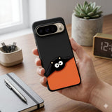 Peeking Black Cat Protective Case Compatible with iPhone, Samsung & Google Pixel FX0232